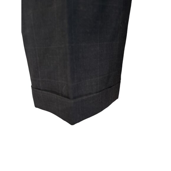 Louis Roth Navy Windowpane Mens Suit Jacket & Trousers Set With Buckle Detail - Picture 7 of 16